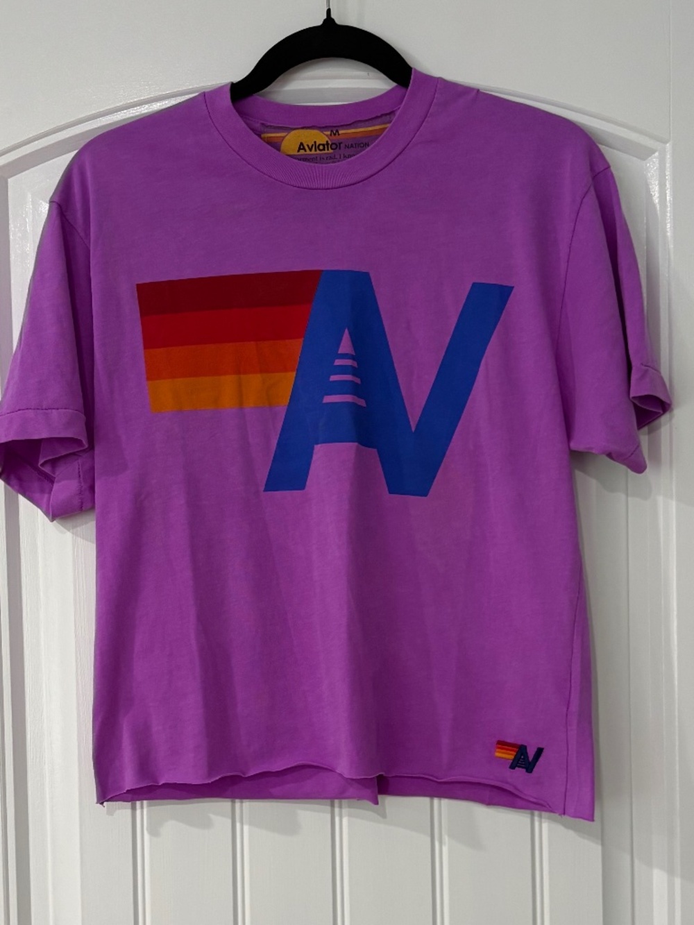 Bundle of 4  Aviator nation items LOGO BOYFRIEND TEE - NEON PURPLE - Picture 2 of 10